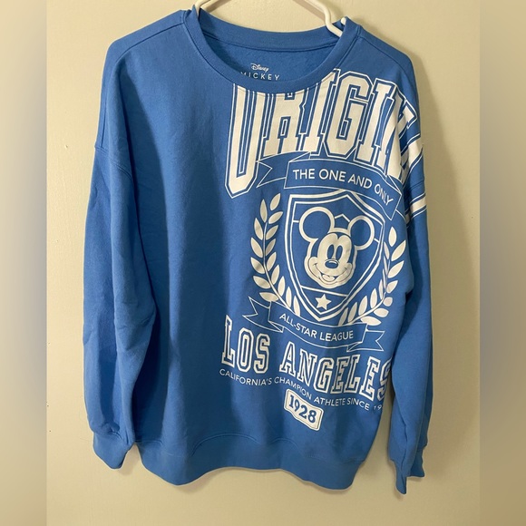 Disney Tops - Disney Mickey Mouse Blue & White Oversized Sweatshirt Size Large